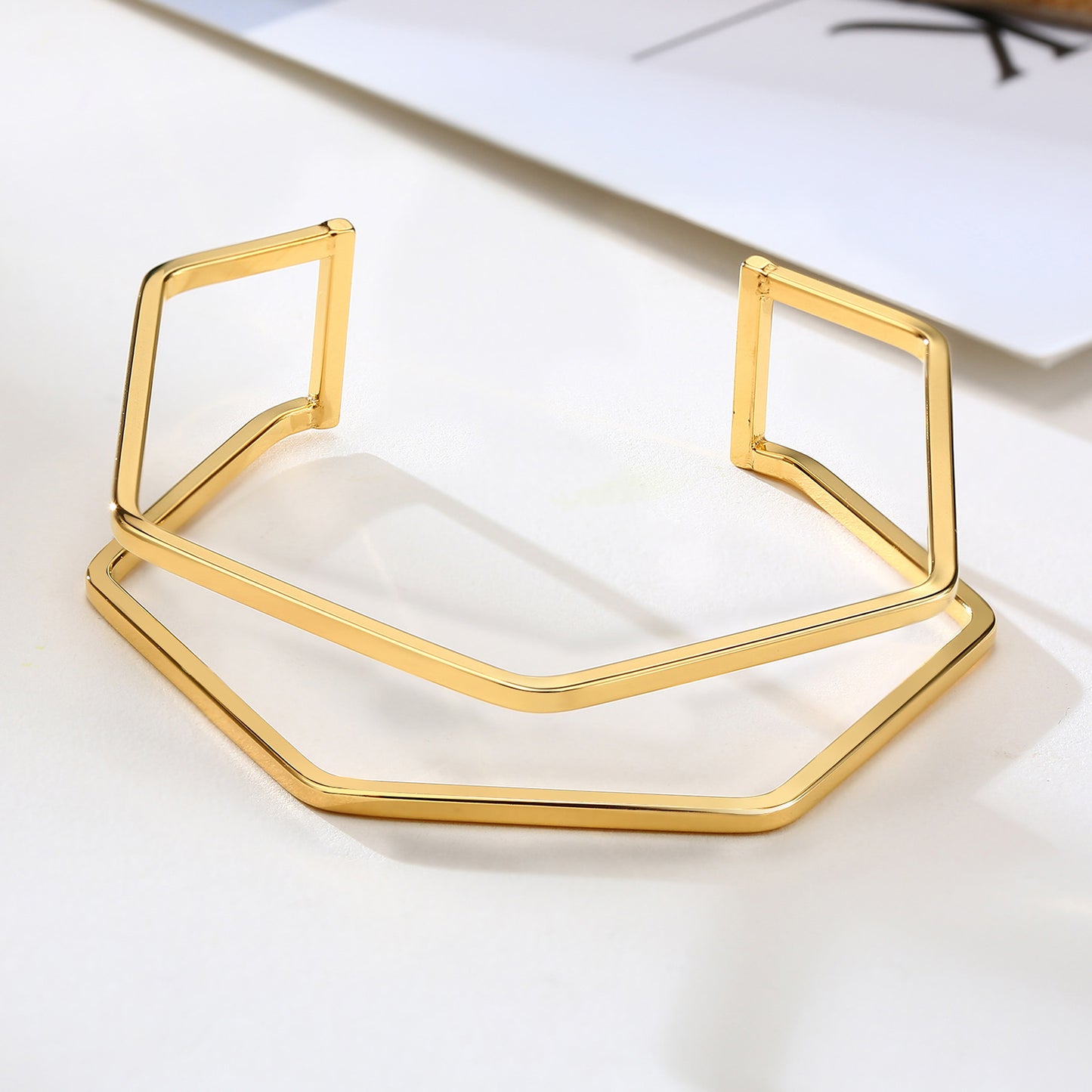 Hollow Double-Layer Open Bracelet
