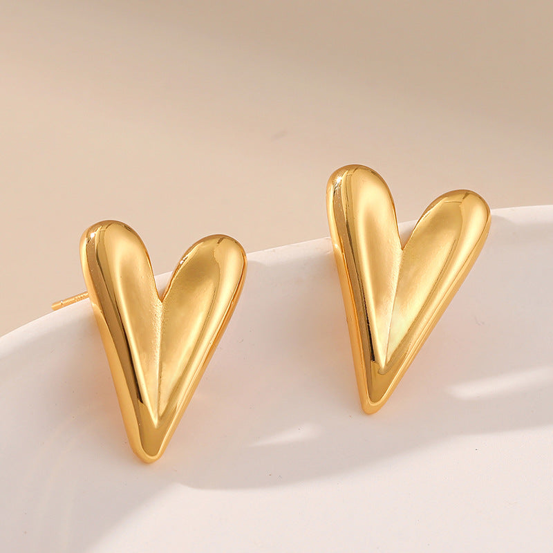 Heart drop earring