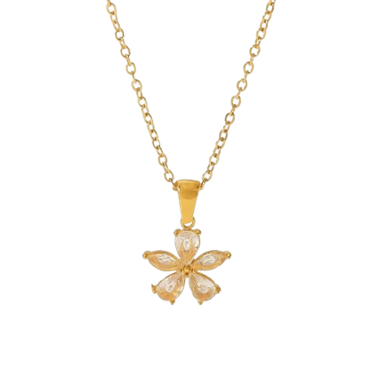 Floral Rhinestone Lucky Pendant