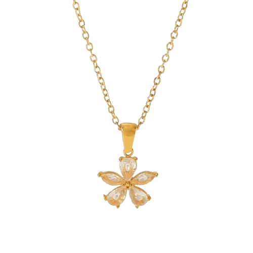 Floral Rhinestone Lucky Pendant