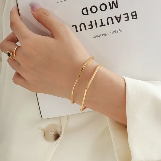 Hollow Double-Layer Open Bracelet